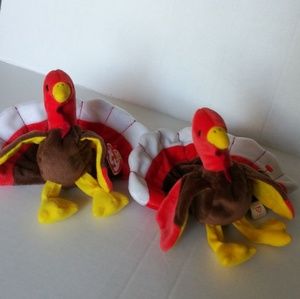 TY Beanie babies Gobbles 2 turkeys